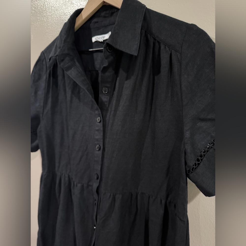 Chico's Black Button-Down Dress Size Medium Great Condition - Picture 12 of 15
